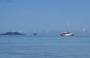 Sailing Yacht Off The Islands Of Fiji